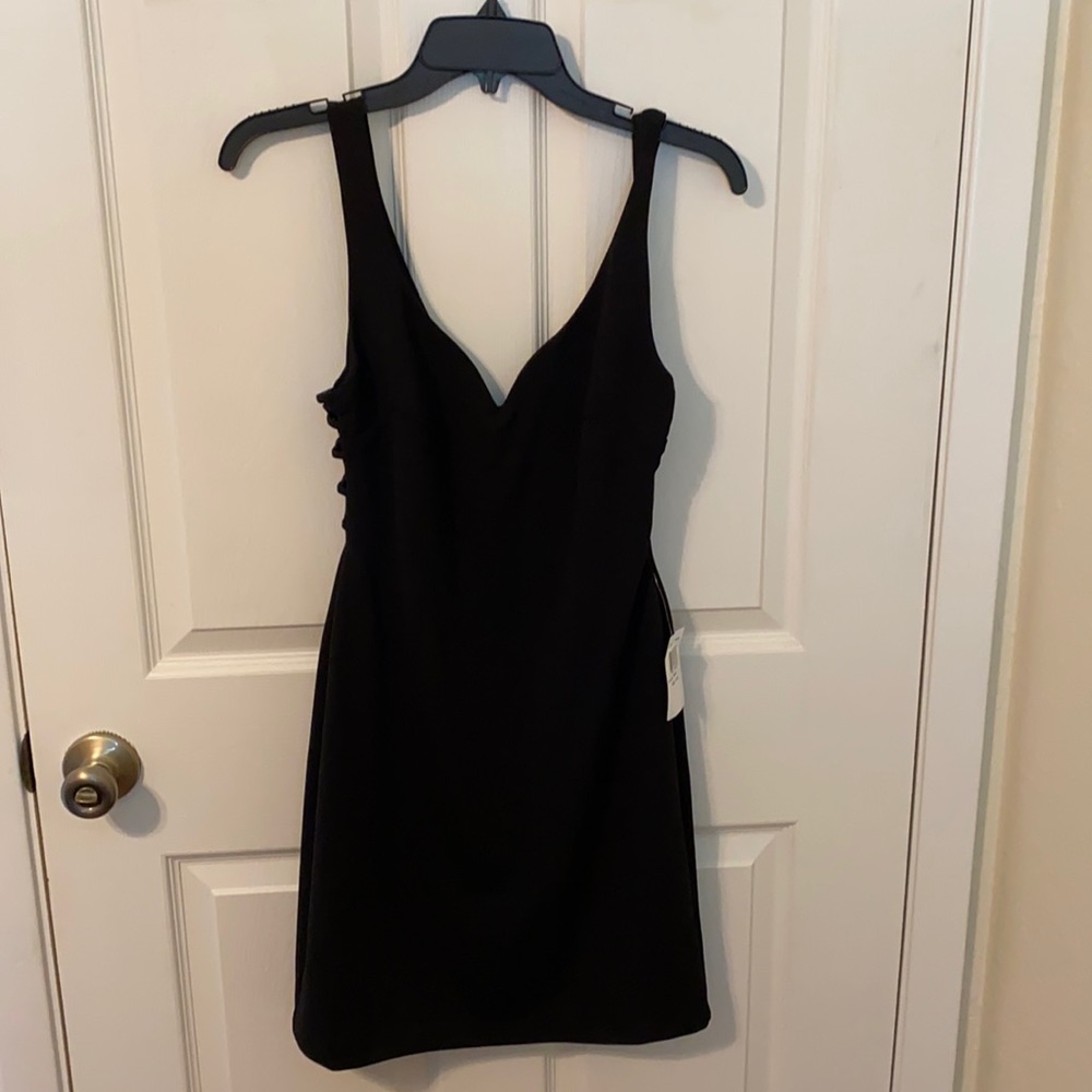 Black dress with side cutouts